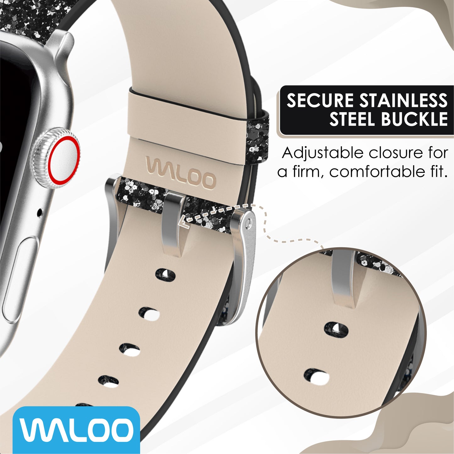 Waloo Leather Bling Band For Apple Watch