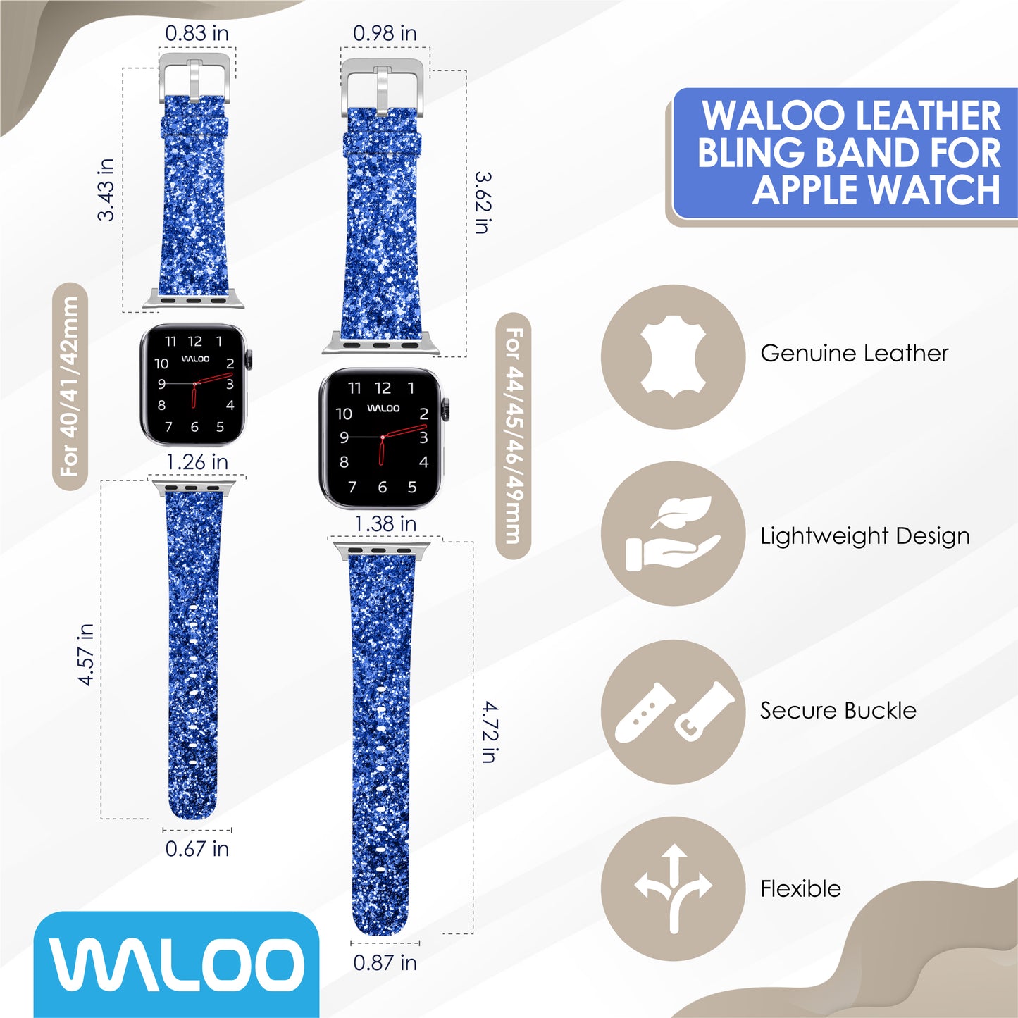 Waloo Leather Bling Band For Apple Watch