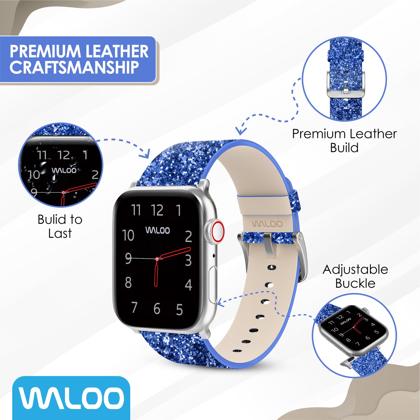 Waloo Leather Bling Band For Apple Watch