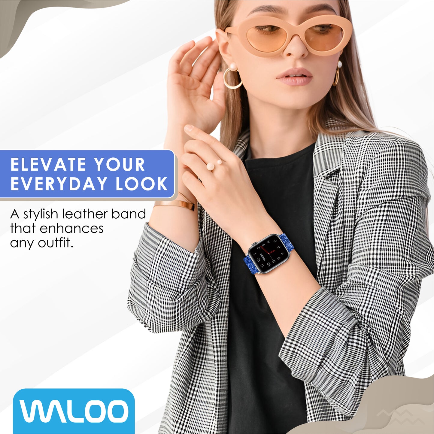 Waloo Leather Bling Band For Apple Watch