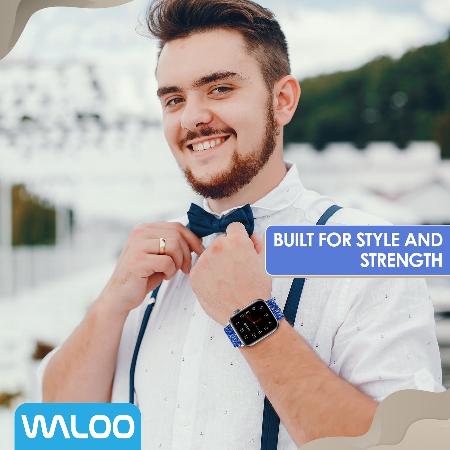 Waloo Leather Bling Band For Apple Watch