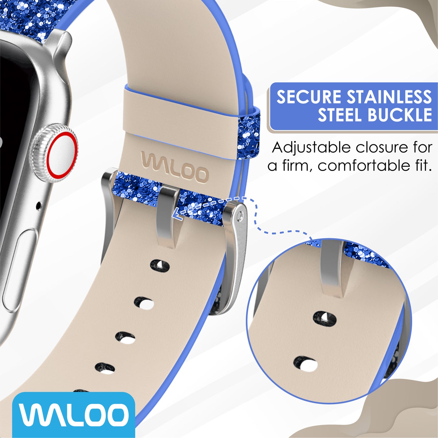 Waloo Leather Bling Band For Apple Watch