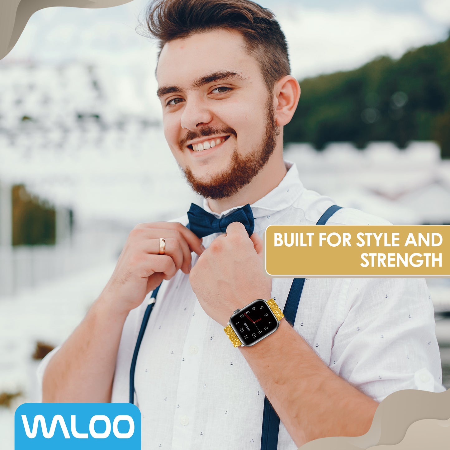 Waloo Leather Bling Band For Apple Watch