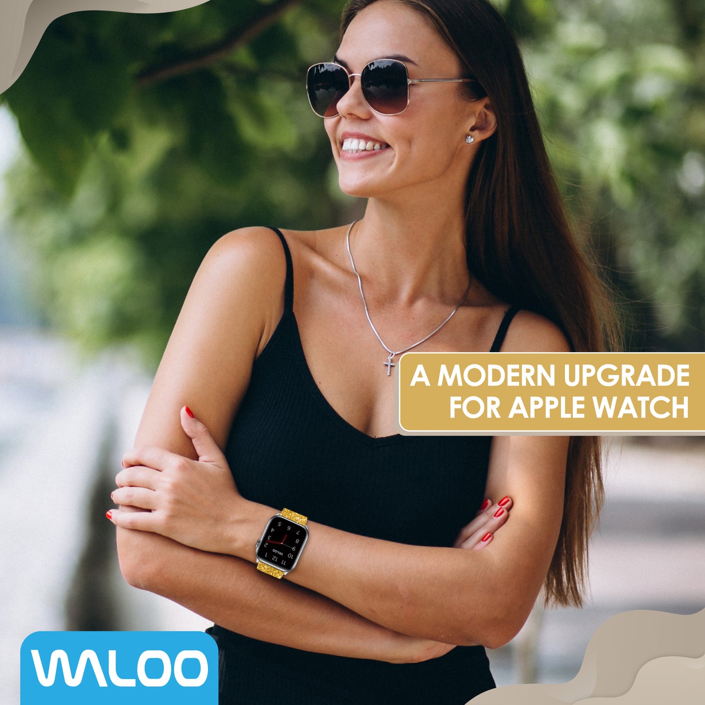 Waloo Leather Bling Band For Apple Watch