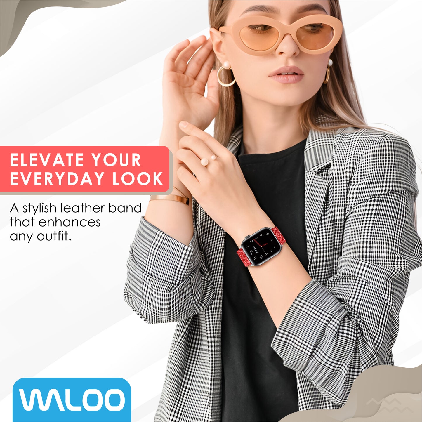 Waloo Leather Bling Band For Apple Watch