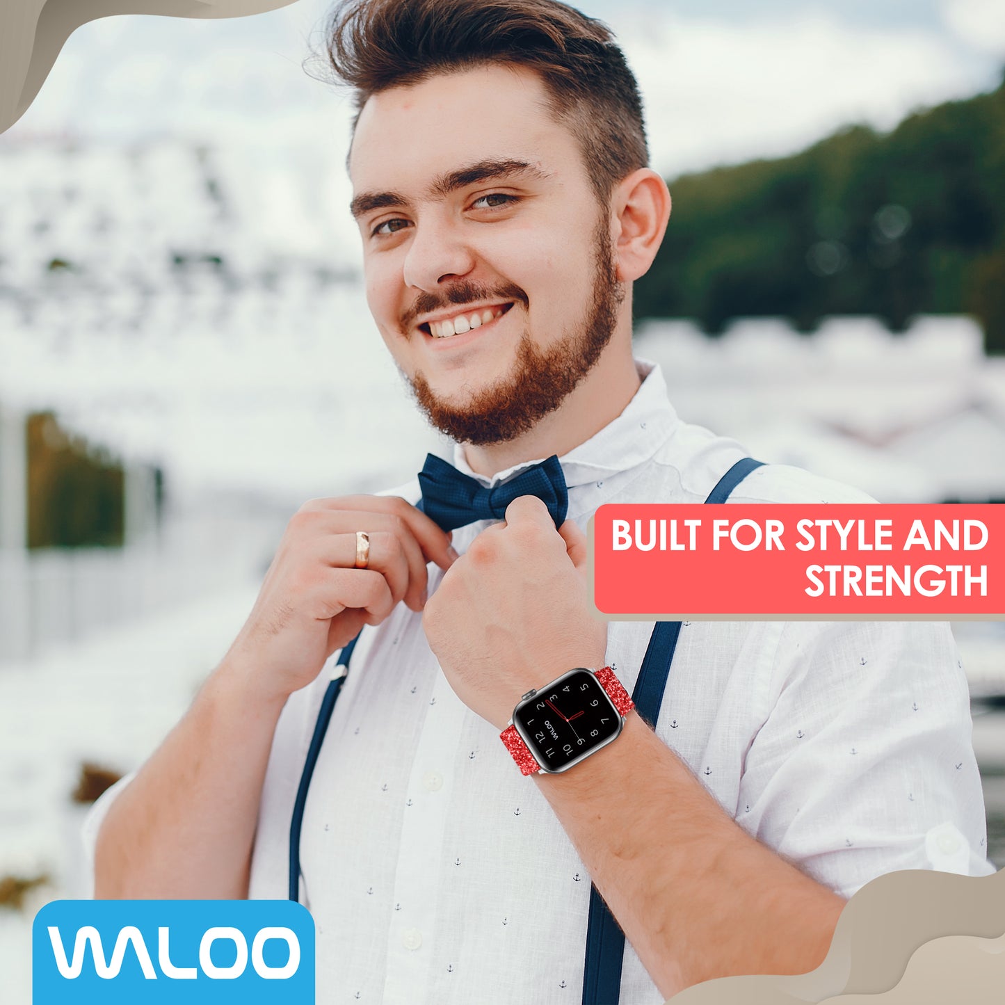 Waloo Leather Bling Band For Apple Watch