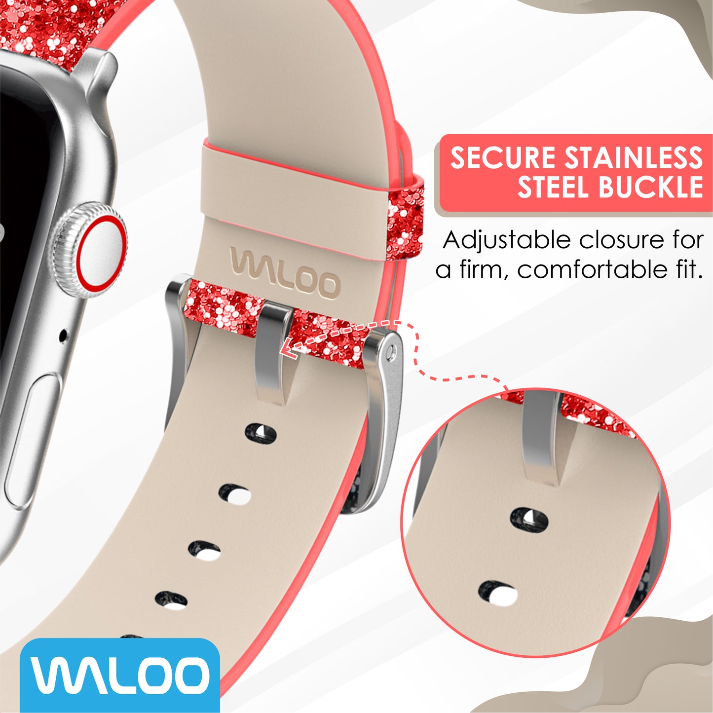 Waloo Leather Bling Band For Apple Watch