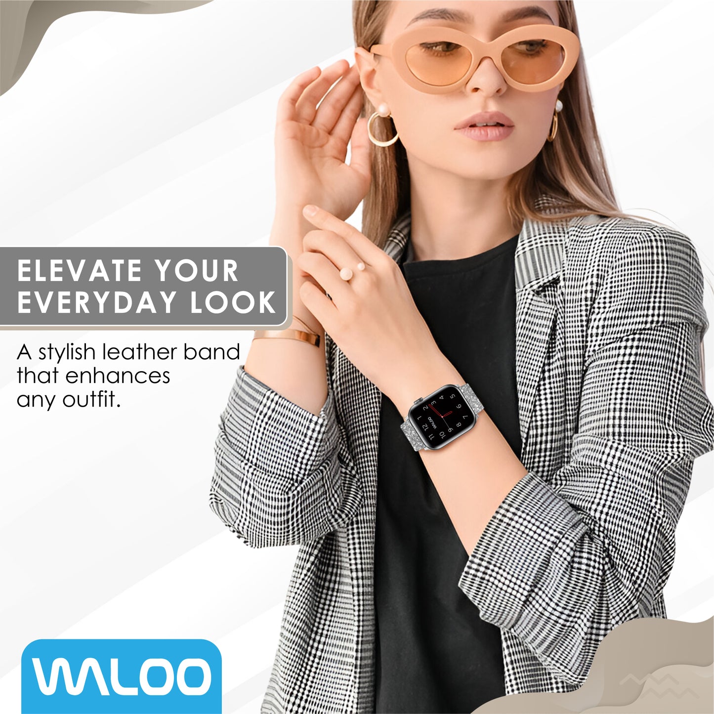 Waloo Leather Bling Band For Apple Watch