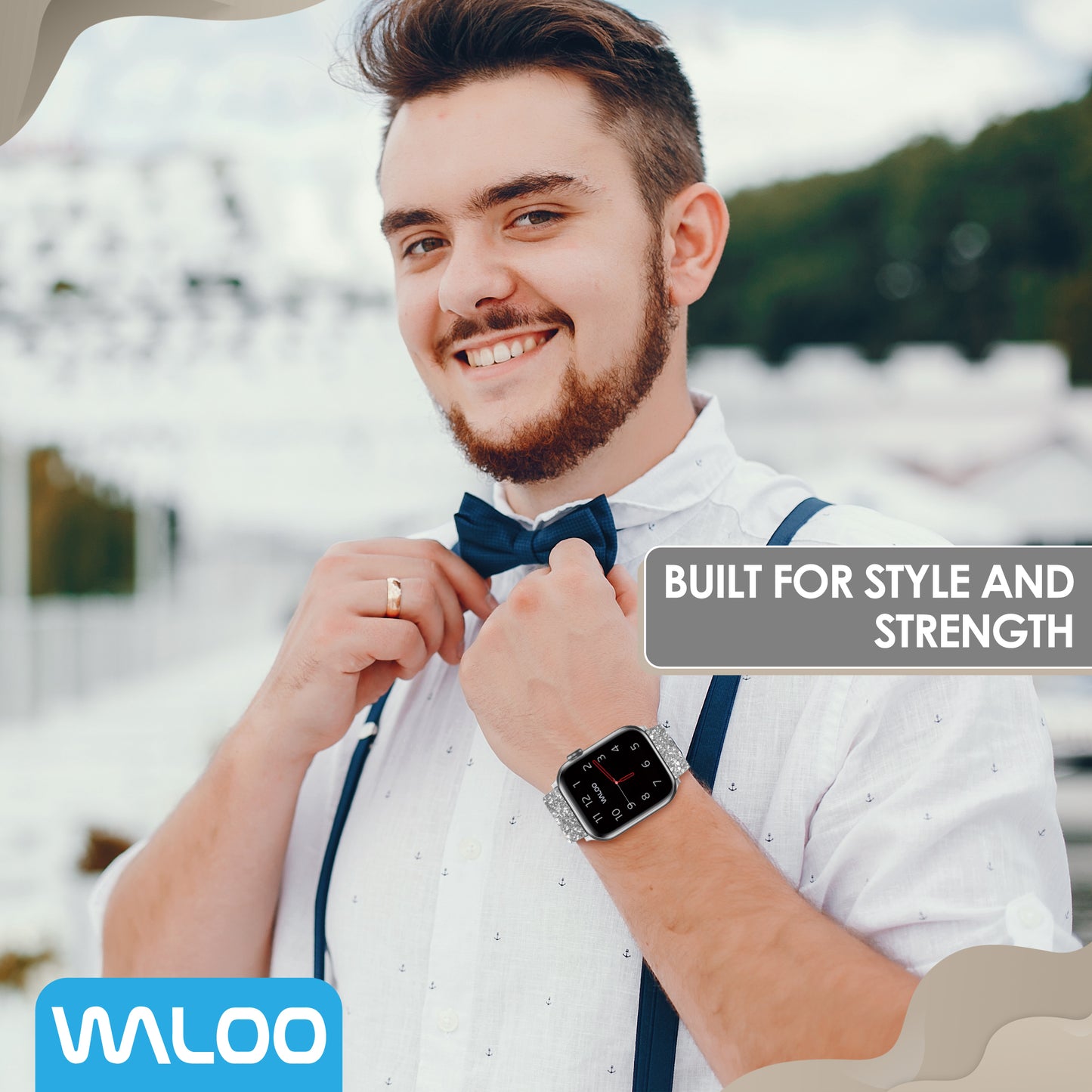 Waloo Leather Bling Band For Apple Watch