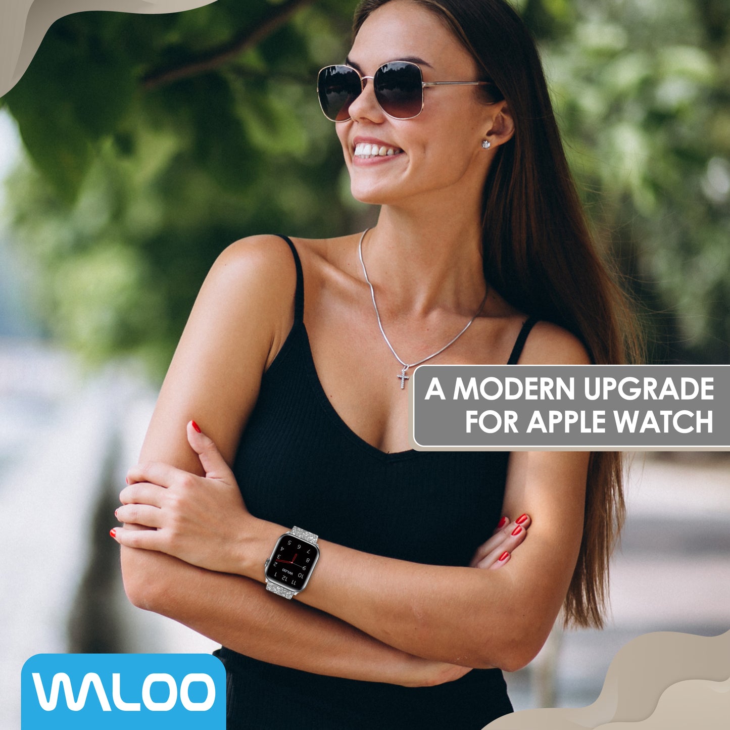 Waloo Leather Bling Band For Apple Watch