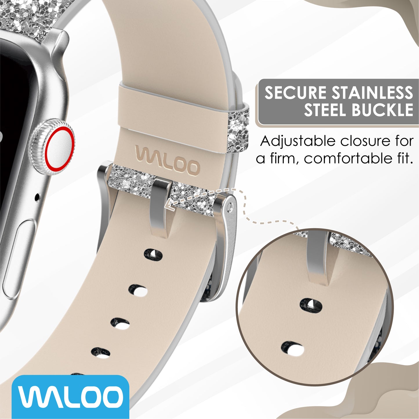 Waloo Leather Bling Band For Apple Watch