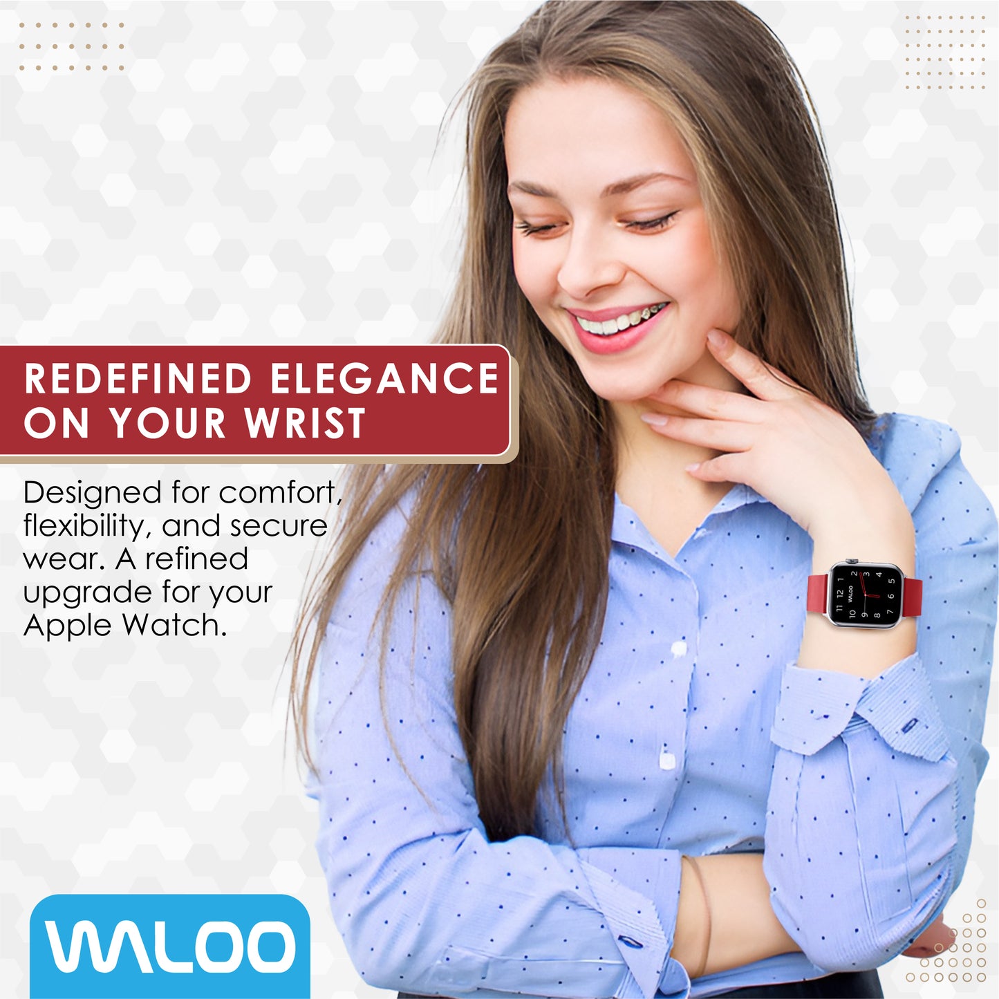 Waloo Leather Grain Band For Apple Watch