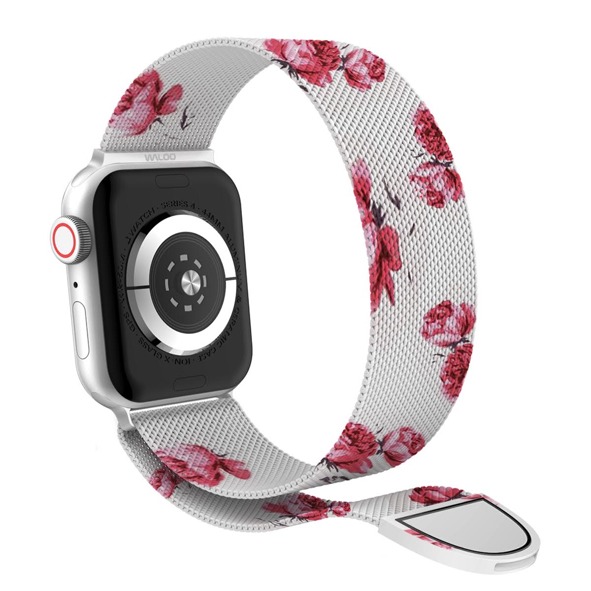 Waloo Floral Printed Magnetic Mesh Band For Apple Watch