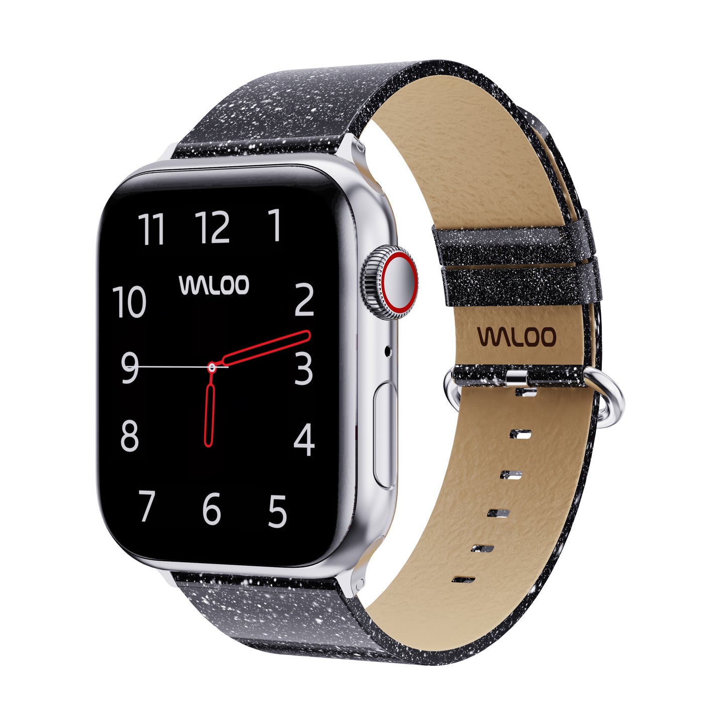 Waloo Shiny Brilliance Leather Band For Apple Watch