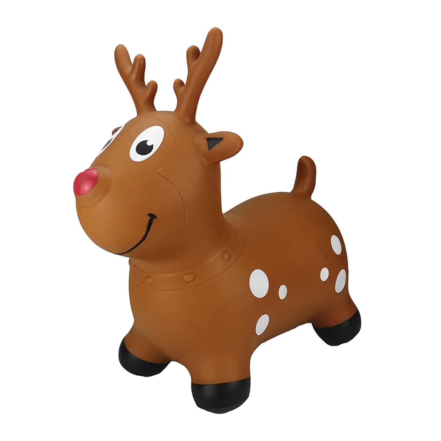 BounceZiez Inflatable Bouncy Ride-On Hopper with Pump - Reindeer