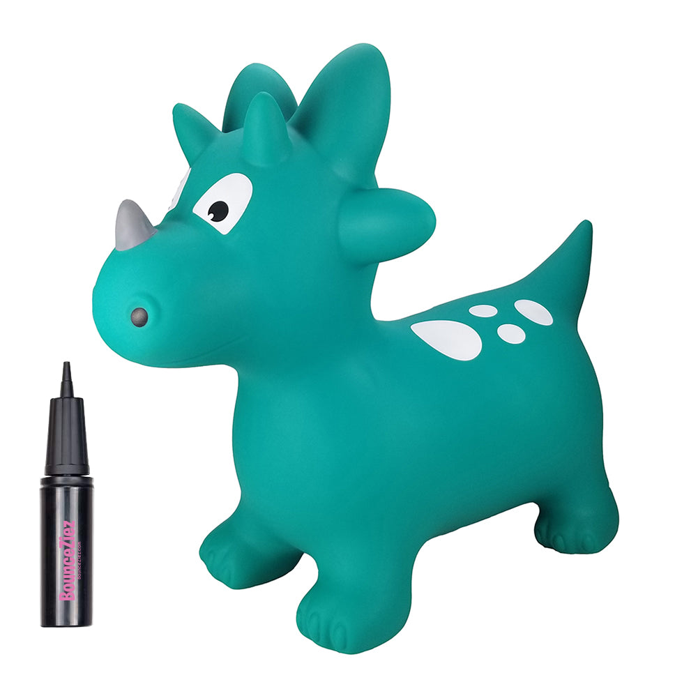 BounceZiez Inflatable Bouncy Ride-On Hopper with Pump - Dino