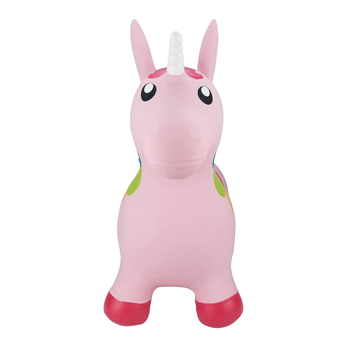 BounceZiez Inflatable Bouncy Ride-On Hopper with Pump - Pink Unicorn