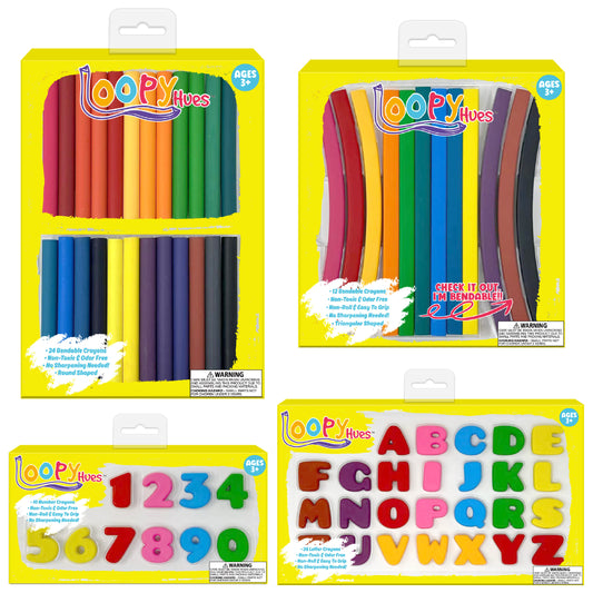 Loopy Hues - Bendable & 3D Shaped Crayons - Combo Set