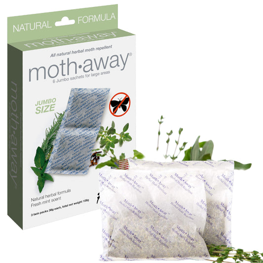 Moth Away All Natural Herbal Moth Repellent - Non Toxic - Jumbo Sachets