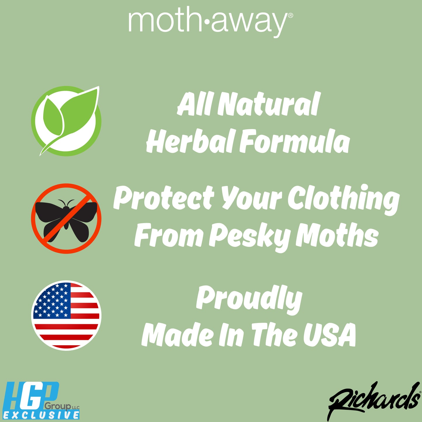 Moth Away All Natural Herbal Moth Repellent - Non Toxic - Standard Sachets