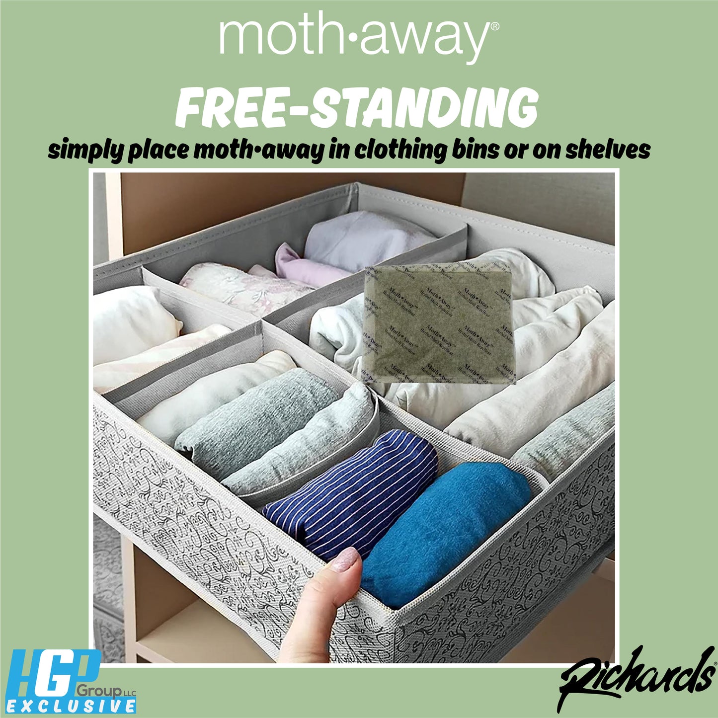 Moth Away All Natural Herbal Moth Repellent - Non Toxic - Jumbo Sachets