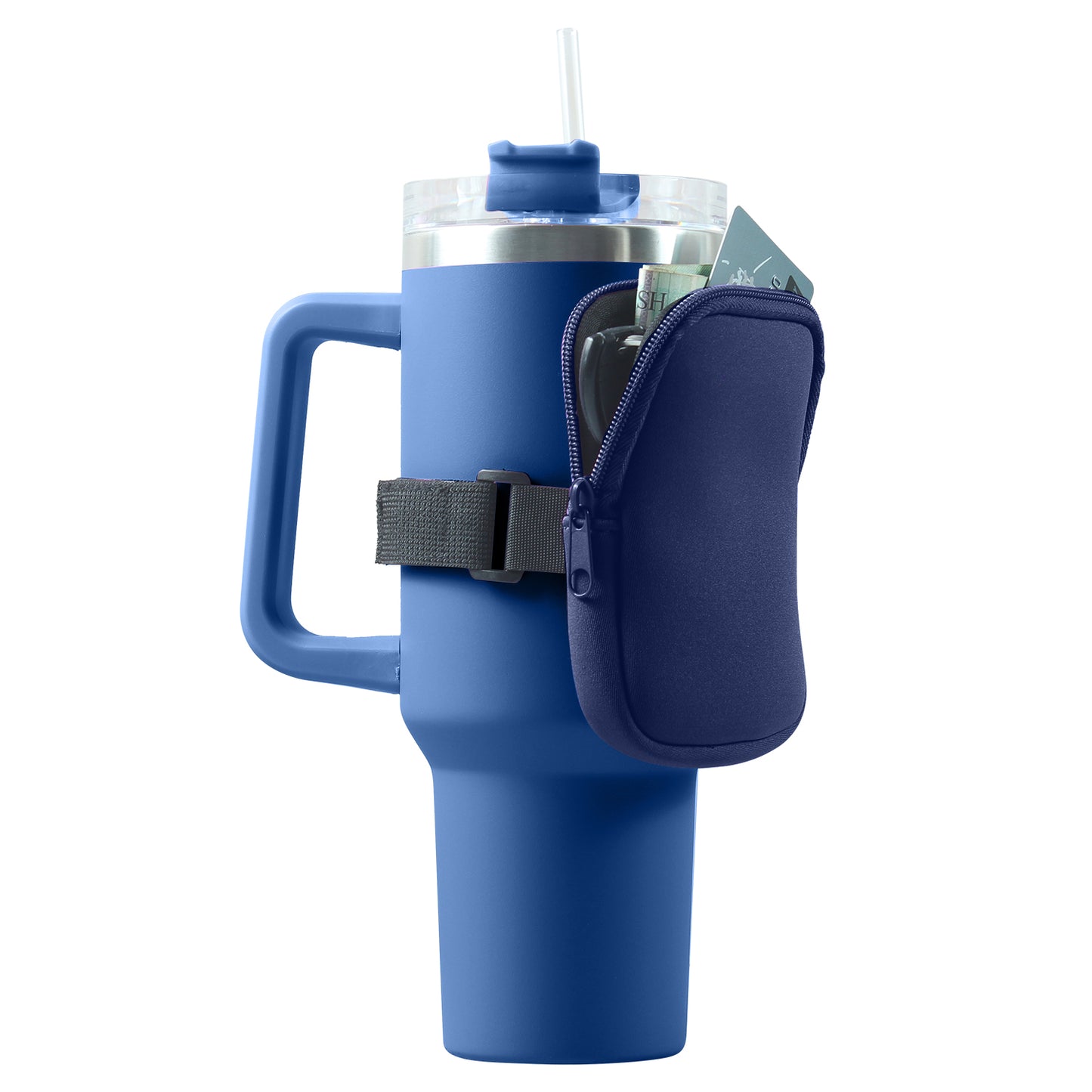 Tumbler Bottle Pouch W/ Zipper & Built in Pocket