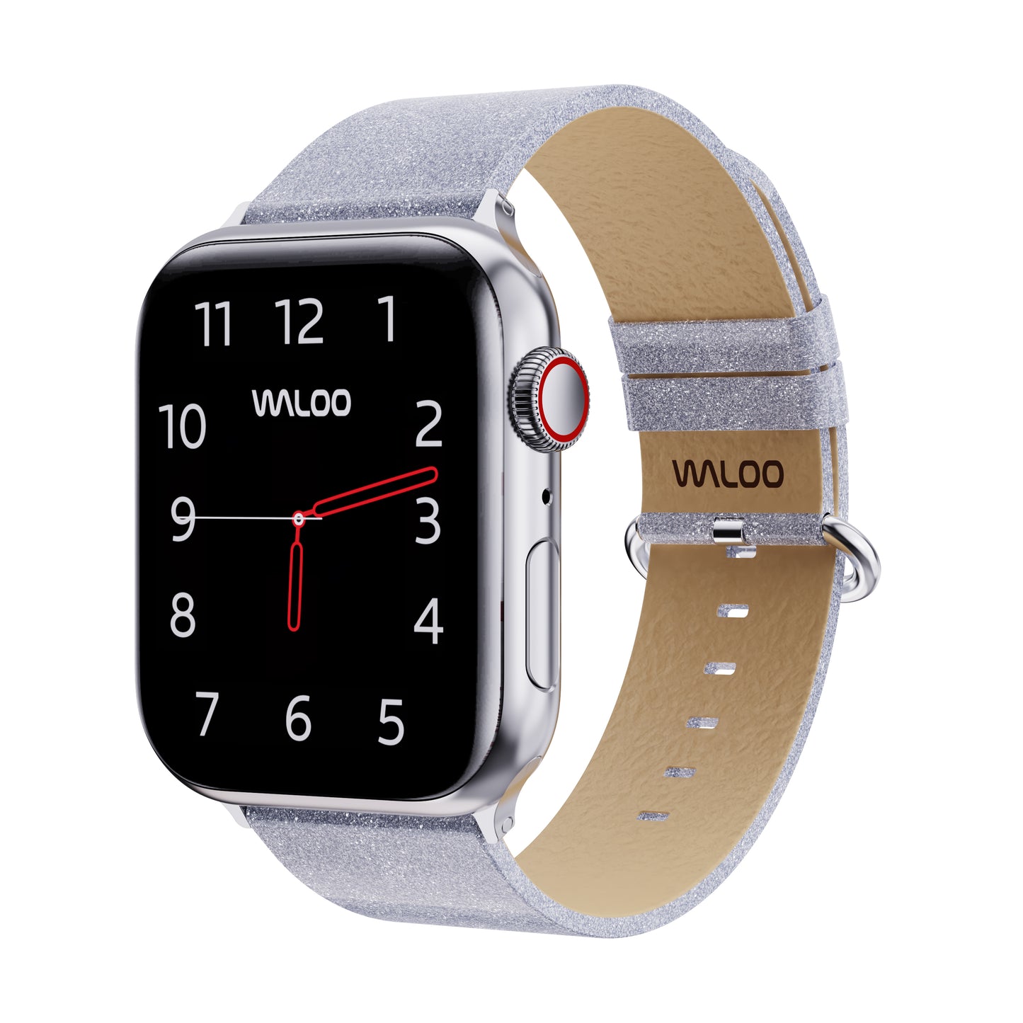 Waloo Shiny Brilliance Leather Band For Apple Watch