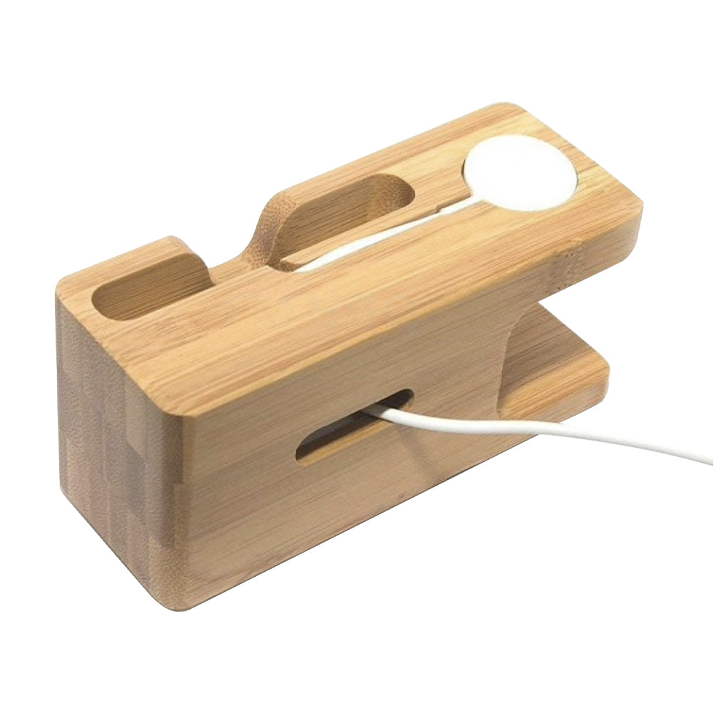 Waloo Bamboo Charging Dock For iPhone & Apple Watch