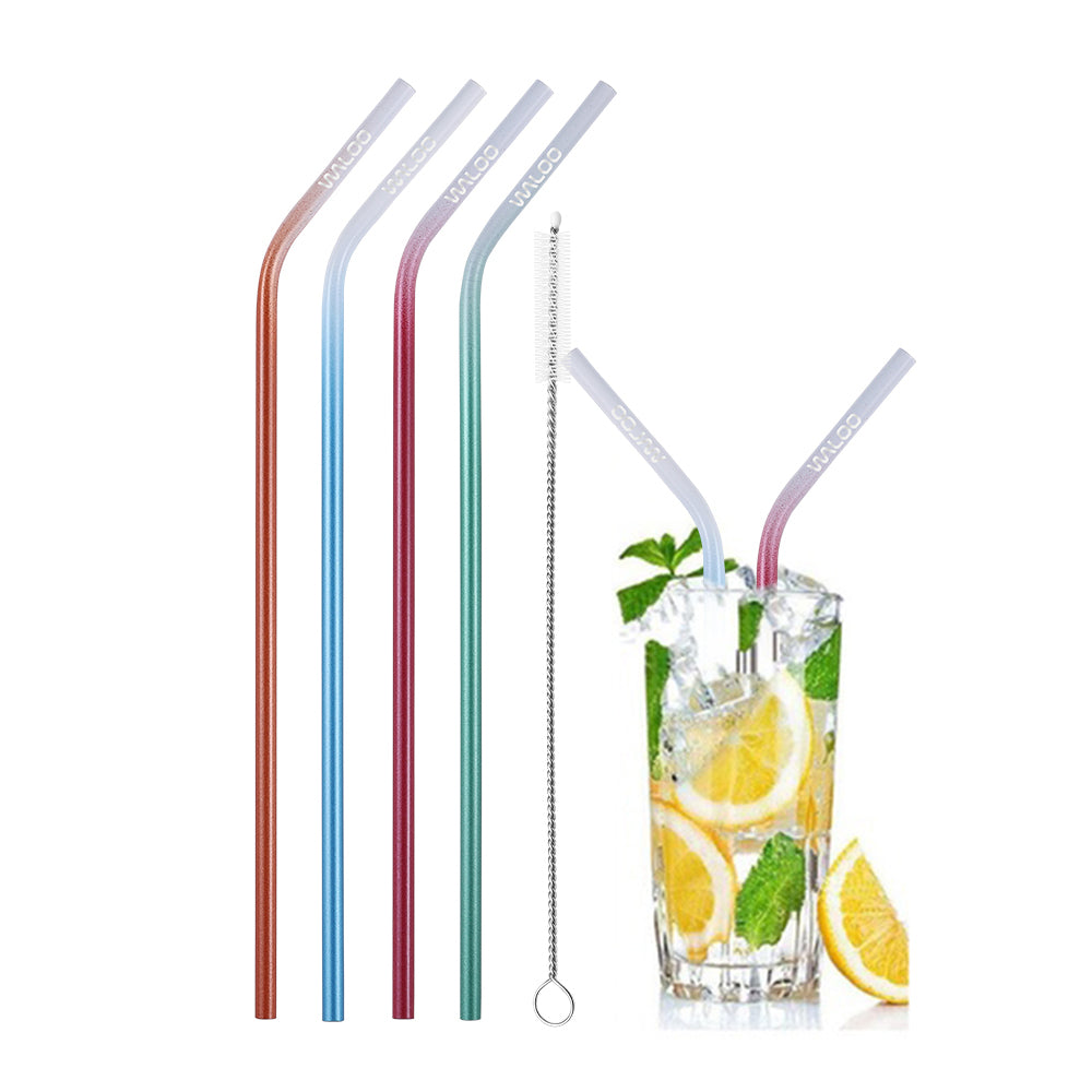 Two Tone Stainless Steel Drinking Straws (4 Pack)
