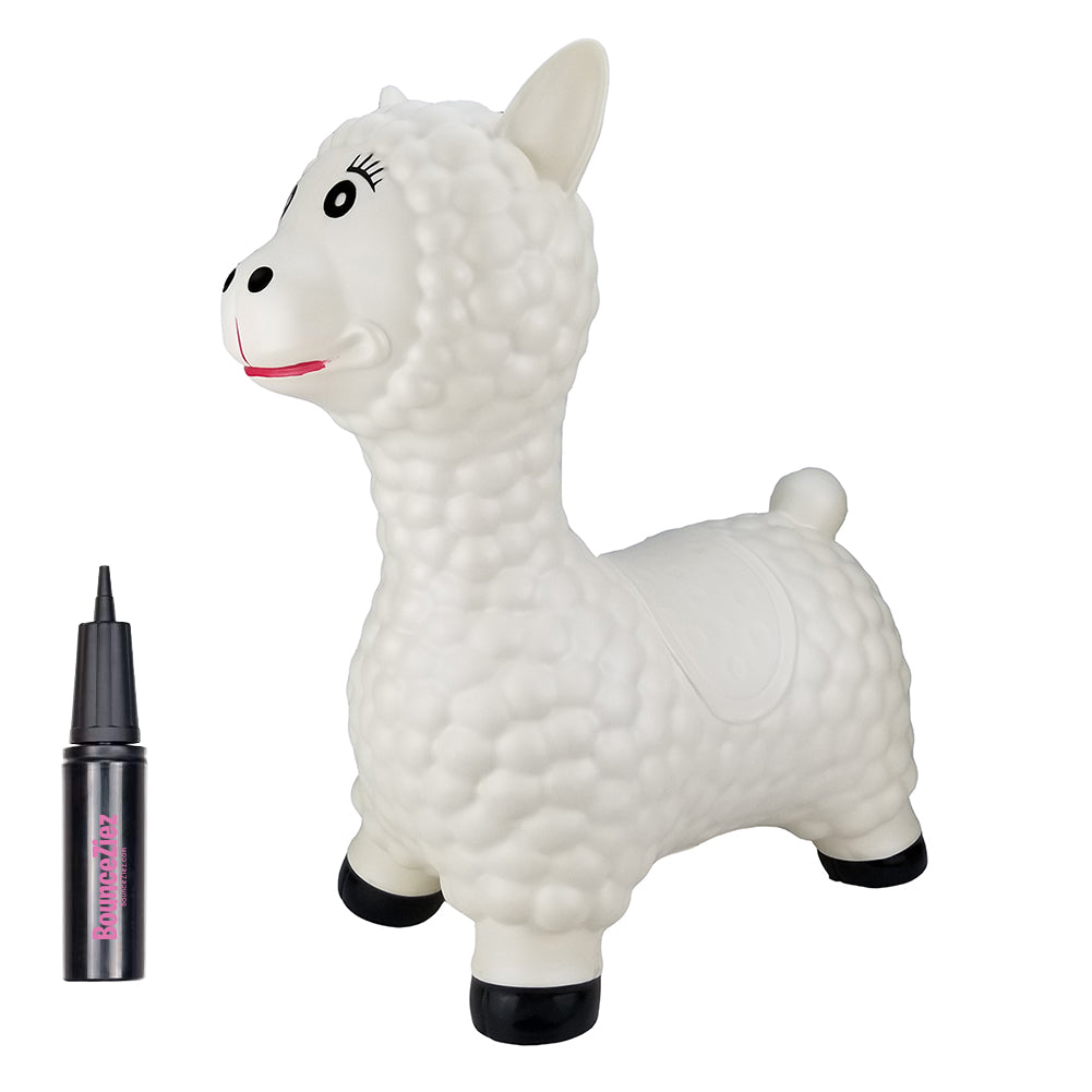 BounceZiez Inflatable Bouncy Ride-On Hopper with Pump - Llama