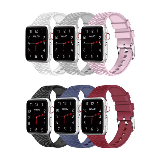 Waloo Carbon Fiber Silicone Band For Apple Watch