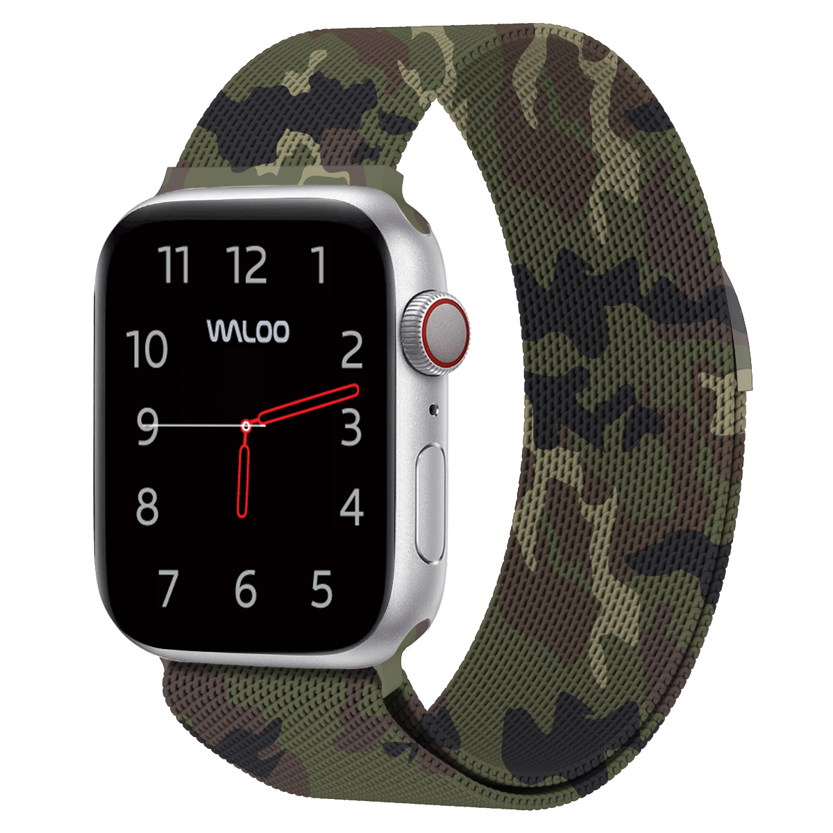 Waloo Camo Printed Magnetic Mesh Band For Apple Watch
