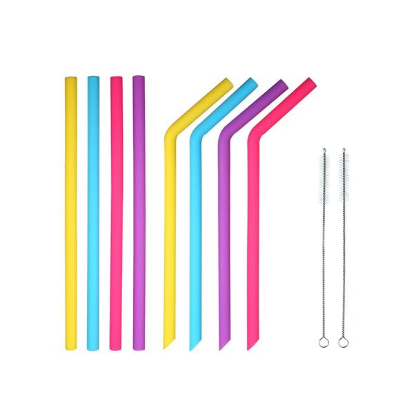 Silicone Drinking Straws (4 Pack- Colors Vary)