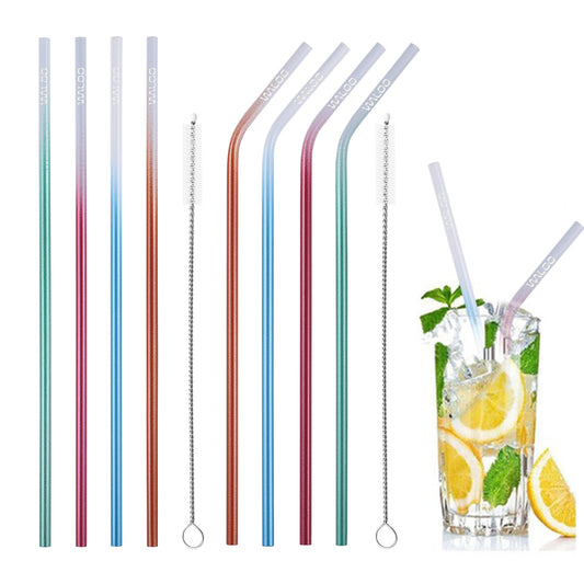 Two Tone Stainless Steel Drinking Straws (4 Pack)