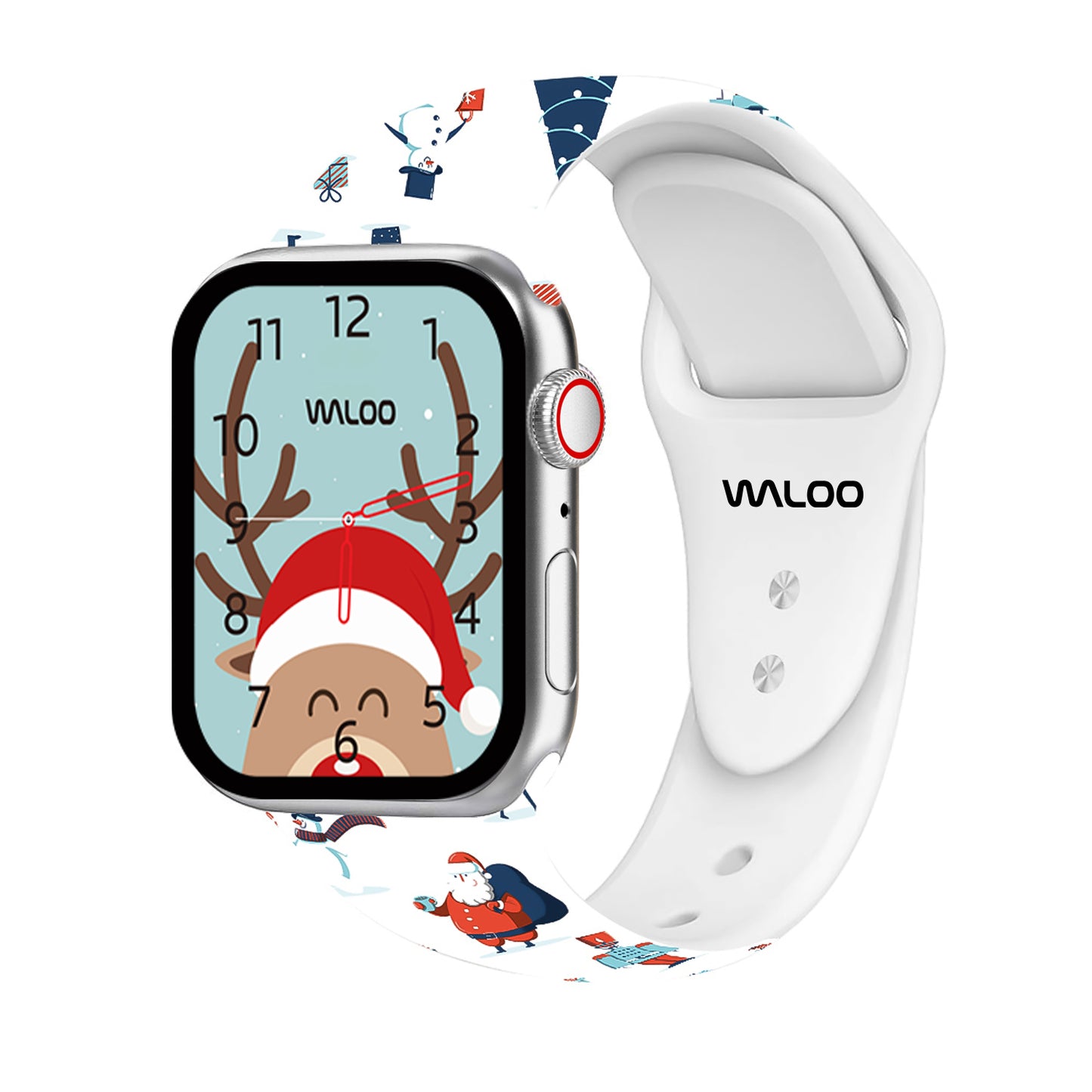 Waloo Christmas/Holiday Fun Silicone Sport Band For Apple Watch